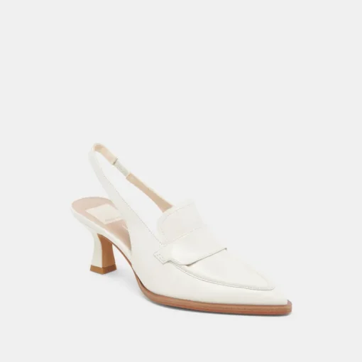 ADELE HEELS WHITE CRINKLE PATENT LEATHER