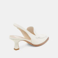 ADELE HEELS WHITE CRINKLE PATENT LEATHER