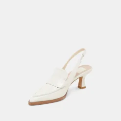 ADELE HEELS WHITE CRINKLE PATENT LEATHER
