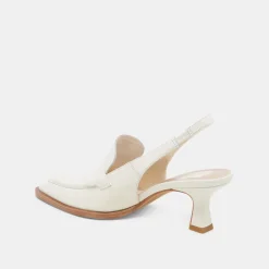 ADELE HEELS WHITE CRINKLE PATENT LEATHER