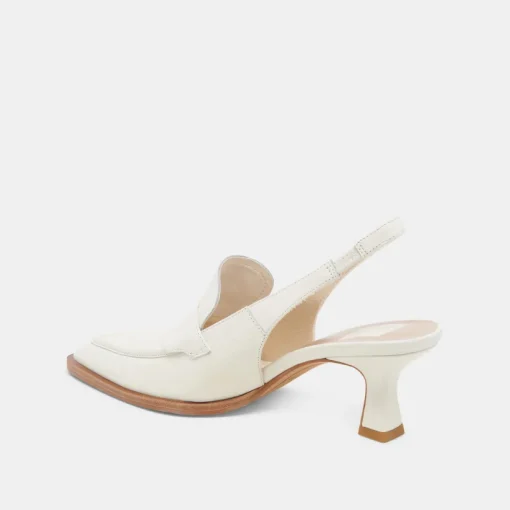 ADELE HEELS WHITE CRINKLE PATENT LEATHER