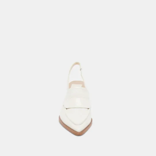 ADELE HEELS WHITE CRINKLE PATENT LEATHER