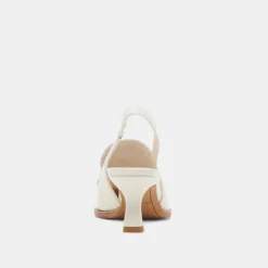 ADELE HEELS WHITE CRINKLE PATENT LEATHER