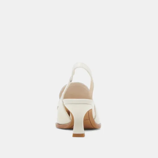 ADELE HEELS WHITE CRINKLE PATENT LEATHER