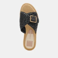 ALONZO SANDALS ONYX RAFFIA