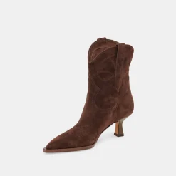 ANGEL BOOTIES DK BROWN SUEDE