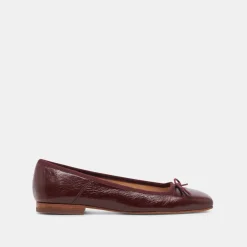 ANISA BALLET FLATS CRANBERRY CRINKLE PATENT