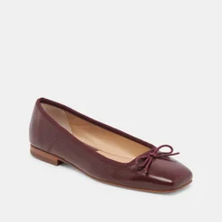 ANISA BALLET FLATS CRANBERRY CRINKLE PATENT