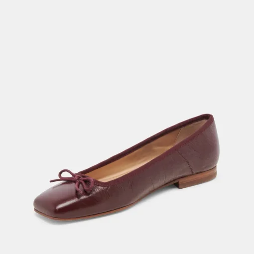 ANISA BALLET FLATS CRANBERRY CRINKLE PATENT