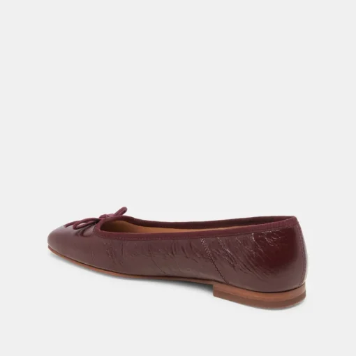 ANISA BALLET FLATS CRANBERRY CRINKLE PATENT