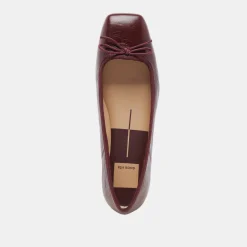 ANISA BALLET FLATS CRANBERRY CRINKLE PATENT