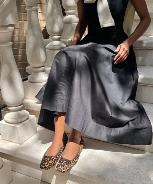 ANISA BALLET FLATS DK LEOPARD CALF HAIR