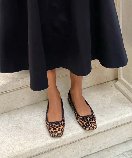 ANISA BALLET FLATS DK LEOPARD CALF HAIR