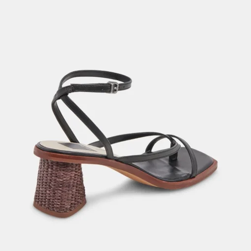 BANITA WIDE SANDALS BLACK LEATHER