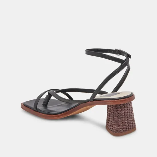 BANITA WIDE SANDALS BLACK LEATHER