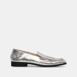 BENY FLATS SILVER DISTRESSED LEATHER