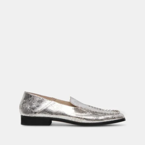 BENY FLATS SILVER DISTRESSED LEATHER