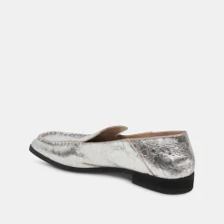 BENY FLATS SILVER DISTRESSED LEATHER