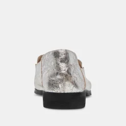 BENY FLATS SILVER DISTRESSED LEATHER