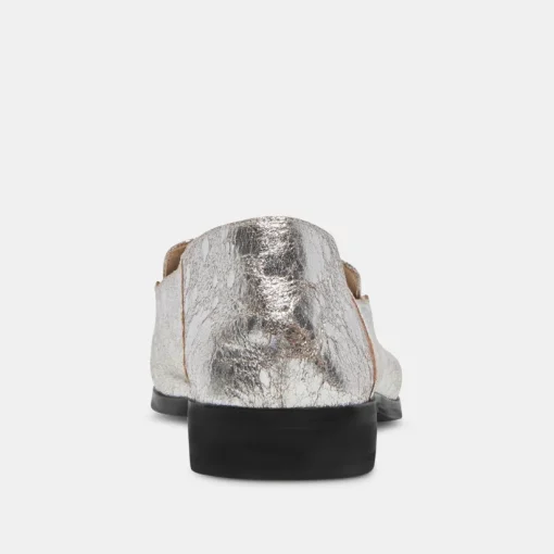 BENY FLATS SILVER DISTRESSED LEATHER