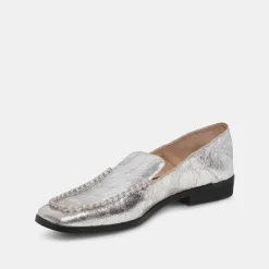 BENY FLATS SILVER DISTRESSED LEATHER