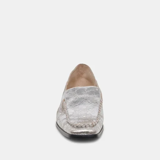 BENY FLATS SILVER DISTRESSED LEATHER