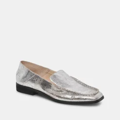 BENY FLATS SILVER DISTRESSED LEATHER