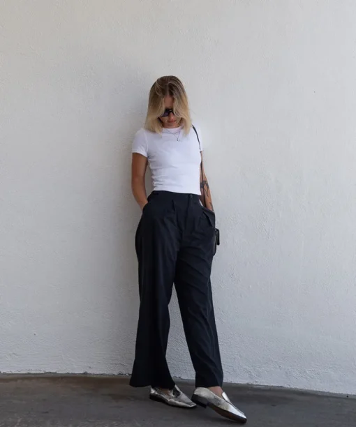 BENY FLATS SILVER DISTRESSED LEATHER