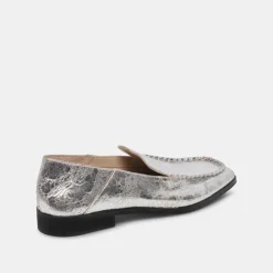 BENY FLATS SILVER DISTRESSED LEATHER