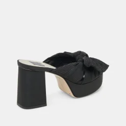 BLARE HEELS ONYX SATIN