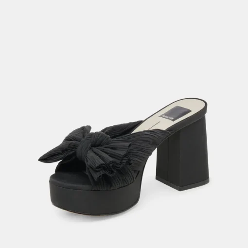 BLARE HEELS ONYX SATIN