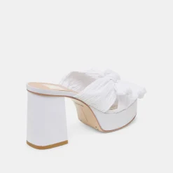 BLARE HEELS WHITE SATIN