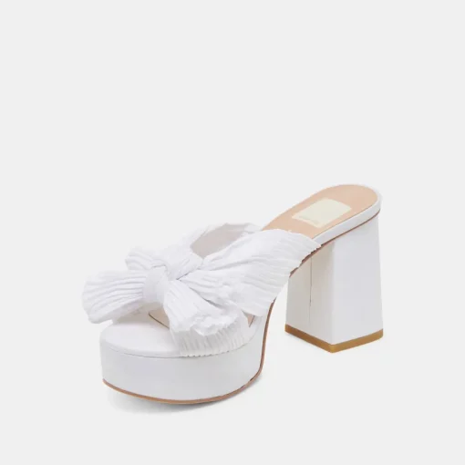 BLARE HEELS WHITE SATIN