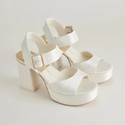 BOBBY PEARL HEELS WHITE PEARLS