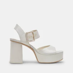 BOBBY PEARL HEELS WHITE PEARLS