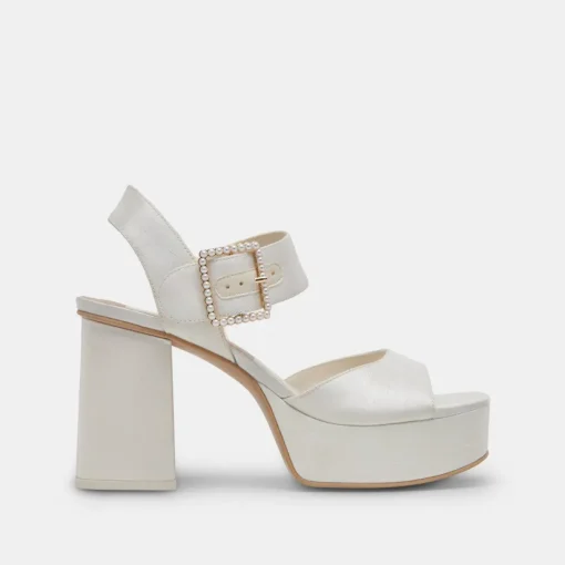BOBBY PEARL HEELS WHITE PEARLS