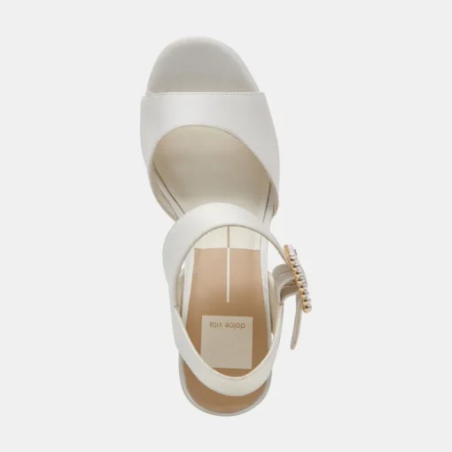 BOBBY PEARL HEELS WHITE PEARLS