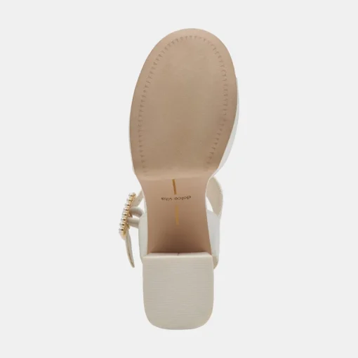 BOBBY PEARL HEELS WHITE PEARLS