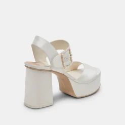 BOBBY PEARL HEELS WHITE PEARLS