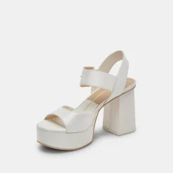 BOBBY PEARL HEELS WHITE PEARLS