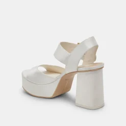 BOBBY PEARL HEELS WHITE PEARLS