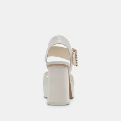 BOBBY PEARL HEELS WHITE PEARLS