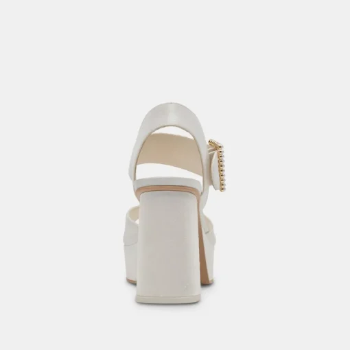 BOBBY PEARL HEELS WHITE PEARLS