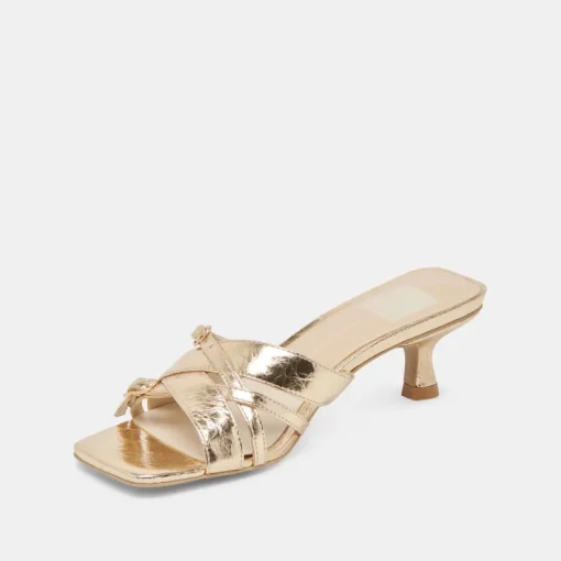 BRYANT HEELS GOLD DISTRESSED LEATHER