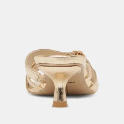 BRYANT HEELS GOLD DISTRESSED LEATHER
