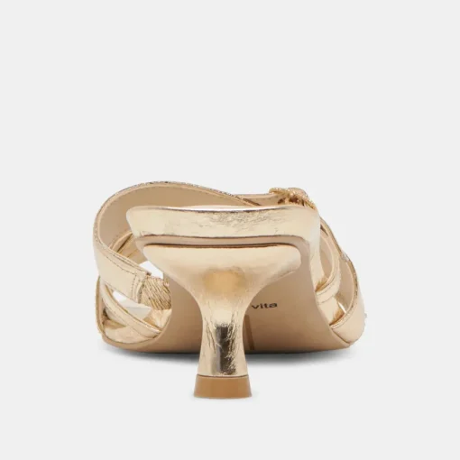 BRYANT HEELS GOLD DISTRESSED LEATHER