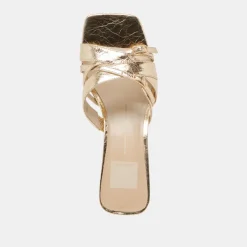 BRYANT HEELS GOLD DISTRESSED LEATHER