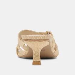 BRYANT HEELS NATURAL WOVEN RAFFIA