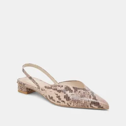BYANCA FLATS SAND EMBOSSED LEATHER