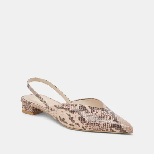 BYANCA FLATS SAND EMBOSSED LEATHER